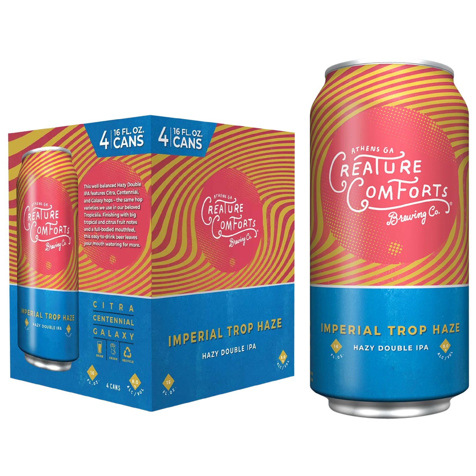 Creature Comforts Brewing Company Imperial Trop Haze 4pk 16oz Can 8.0% ABV