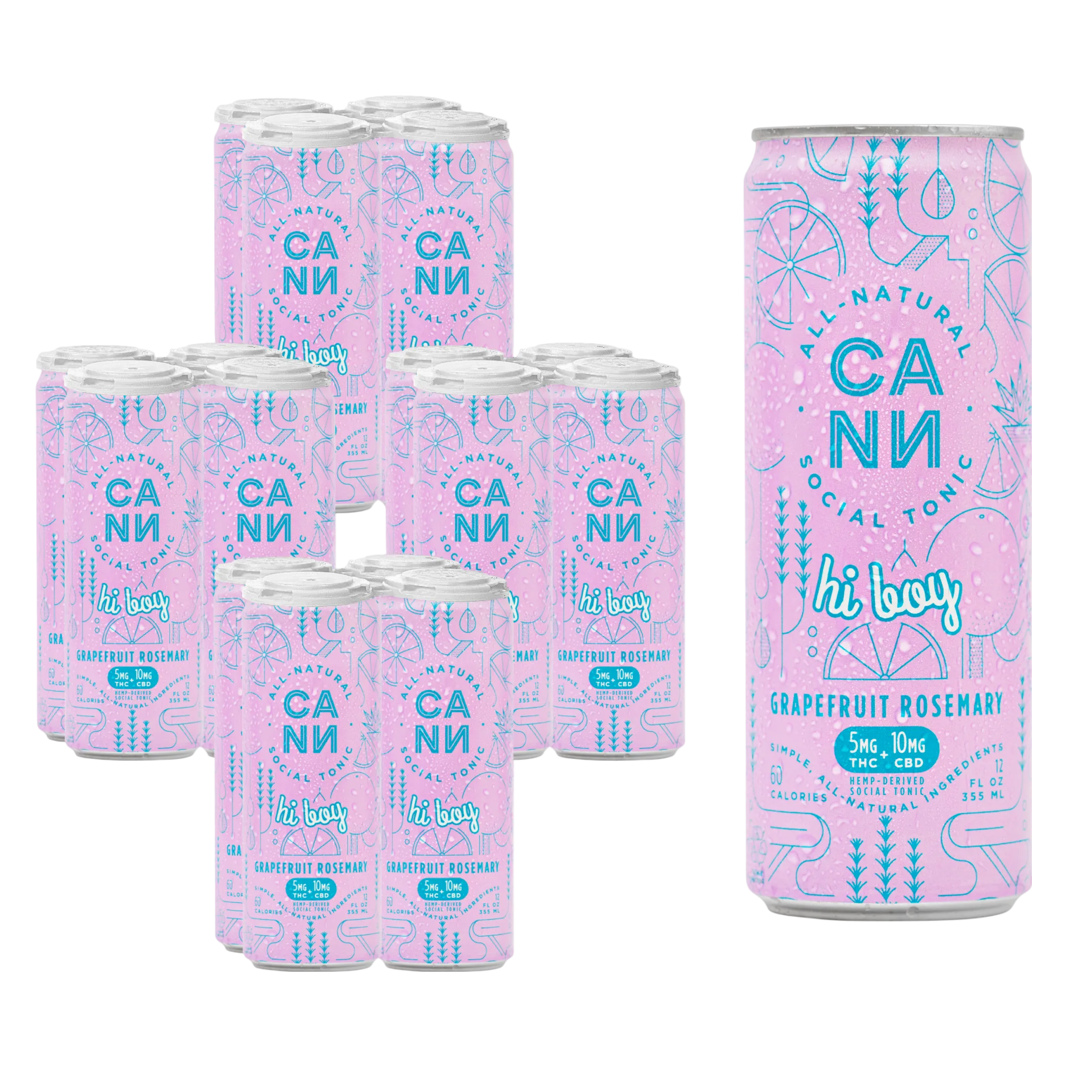 Cann Grapefruit Rosemary 5mg THC 10mg CBD Seltzer 16pk Can