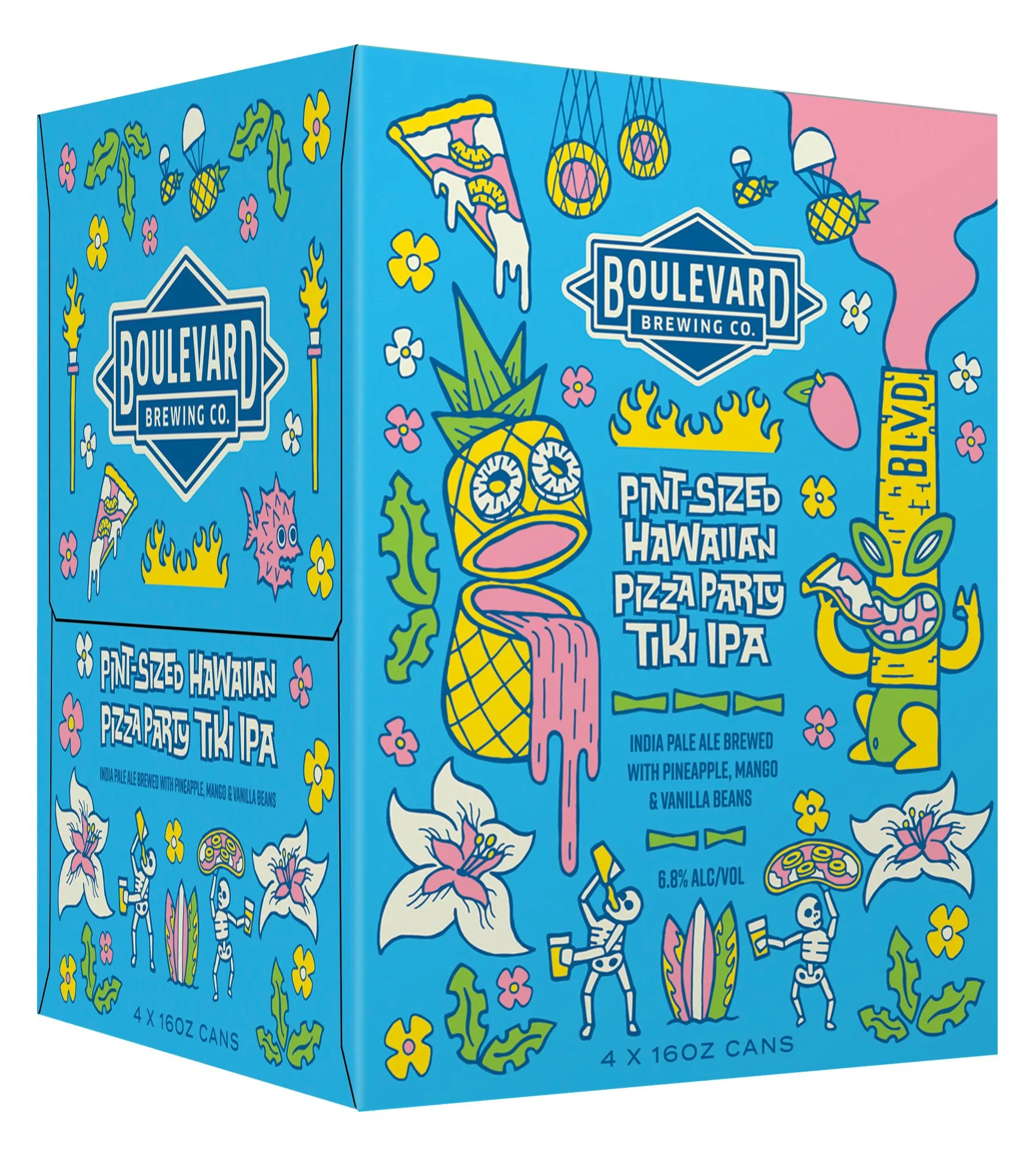 Boulevard Brewing Pint-Sized Hawaiian Pizza Party Tiki Ipa (4Pkc