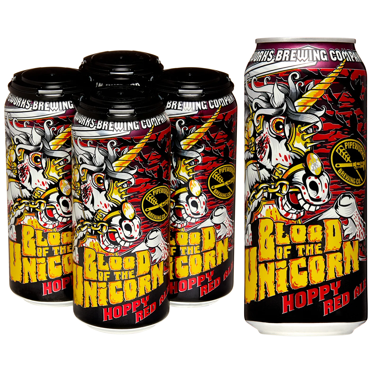 Pipeworks Blood of the Unicorn Red IPA 4pk 16oz Can 6.5% ABV