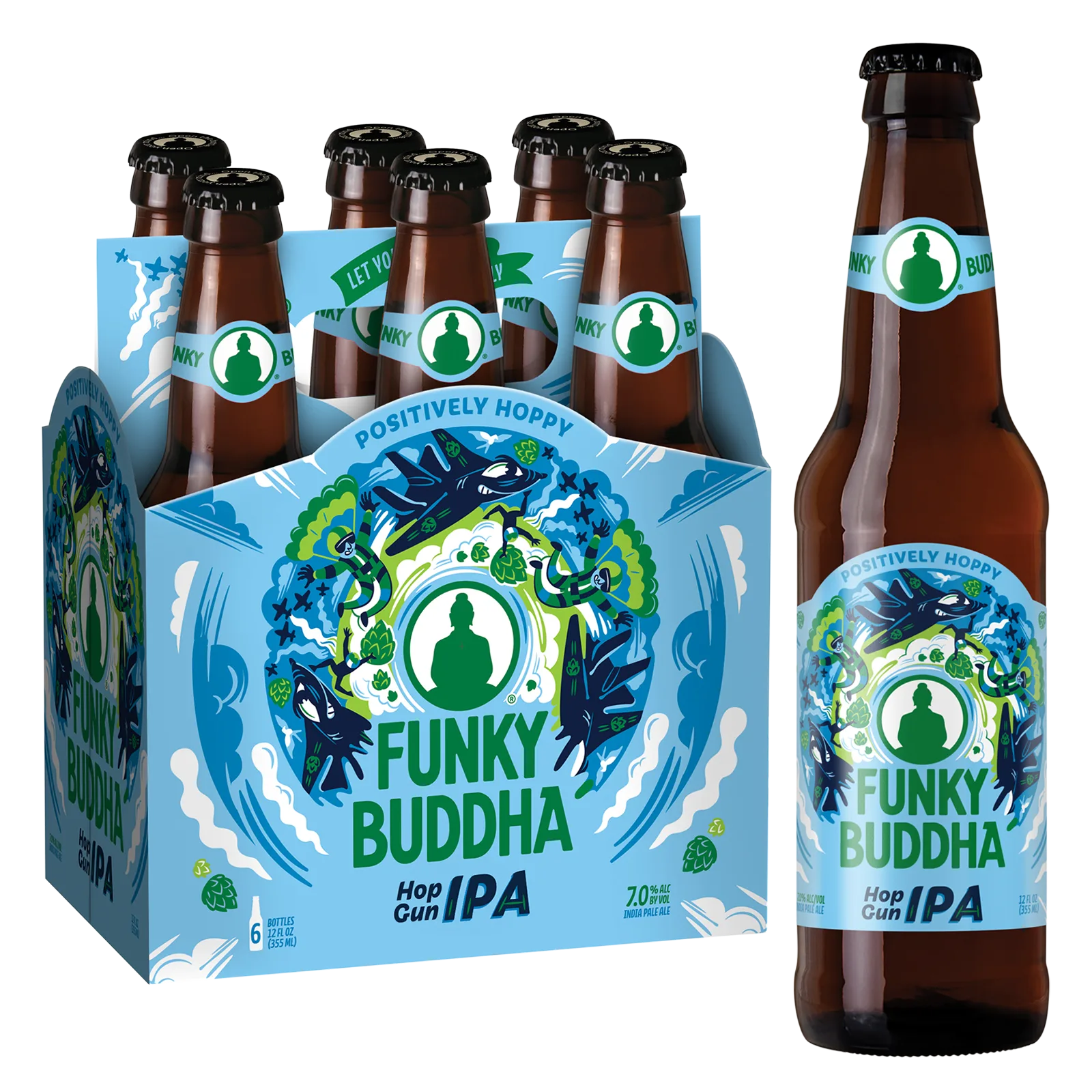 Funky Buddha Hop Gun IPA 6pk Btl 7.0% ABV