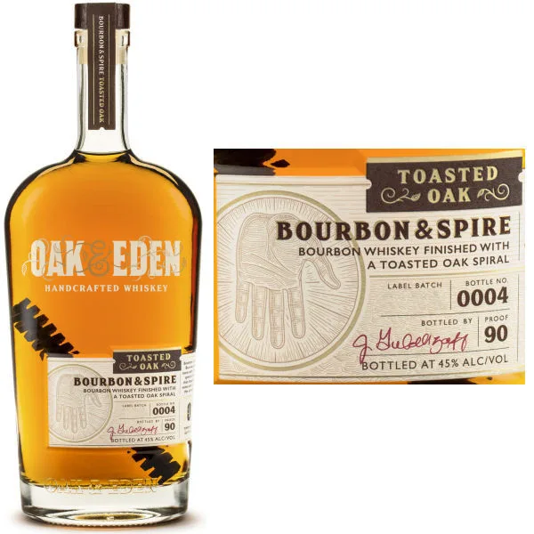 Oak And Eden Bourbon And Spire Toasted Oak Finish Bourbon 750Ml