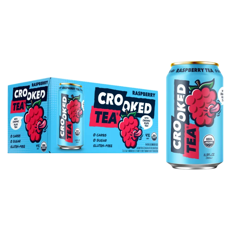 Crooked Tea Raspberry 8pk 12oz Can 4% ABV