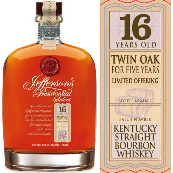 Jeffersons Presidential Select 16 Year Old Bourbon 750Ml