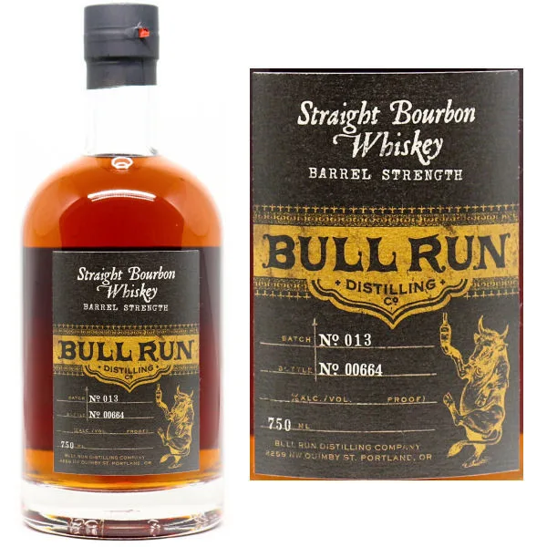 Bull Run Barrel Strength Straight Bourbon Whiskey 750Ml