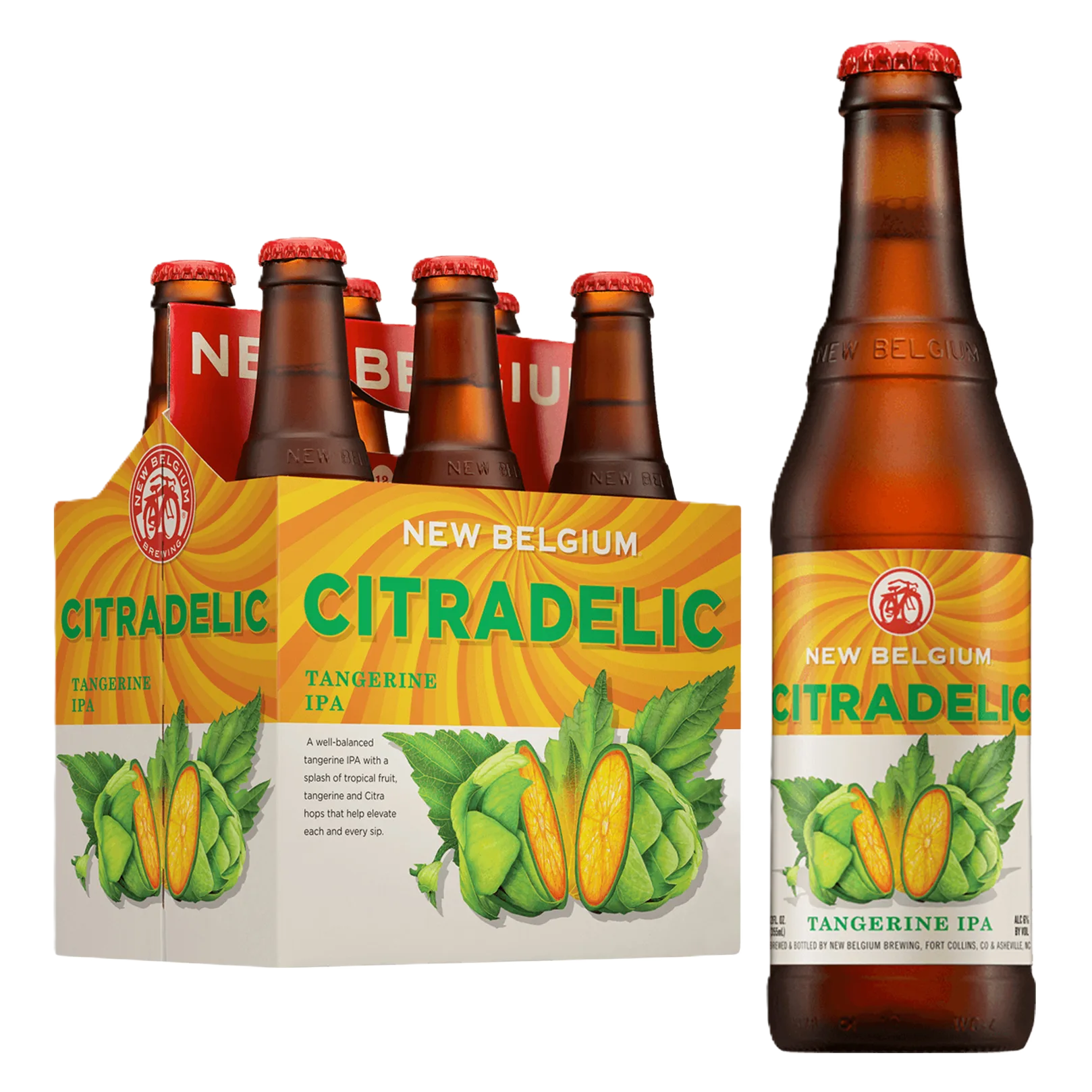 New Belgium Citradelic Tangerine IPA 6pk Btl 6.0% ABV