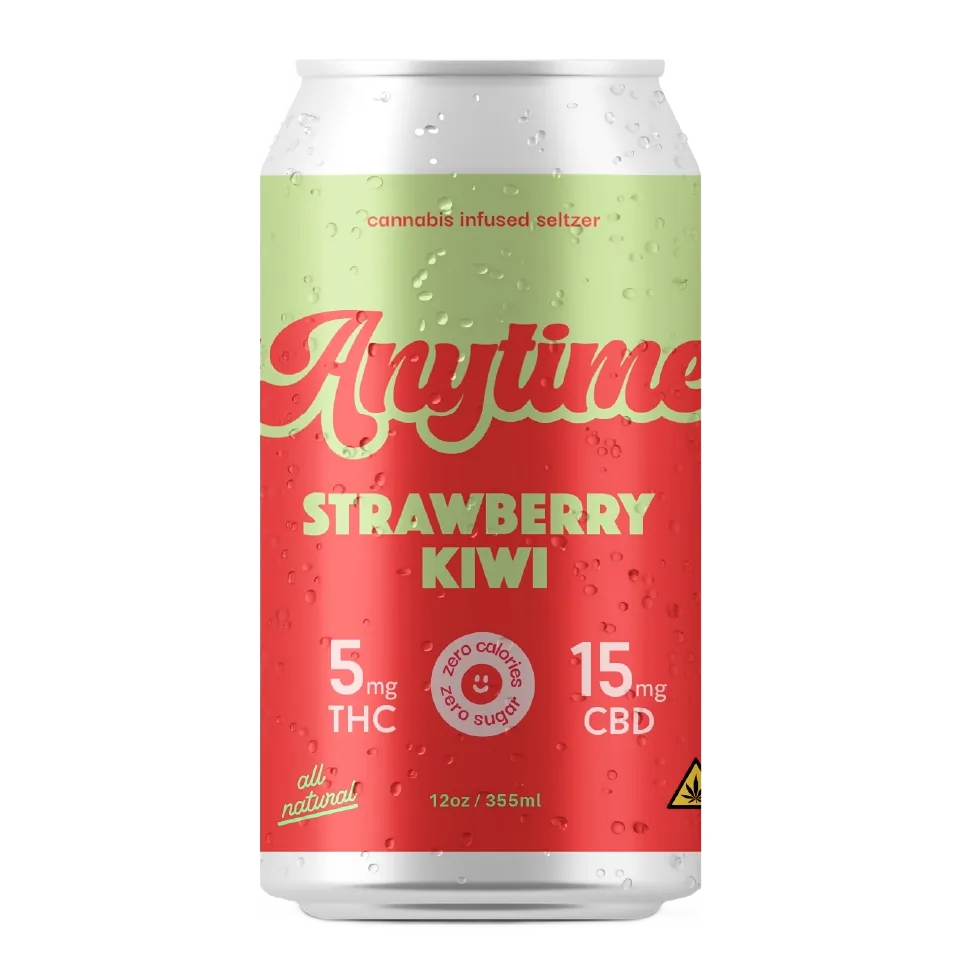 Anytime 5mg THC Strawberry Kiwi Seltzer Can