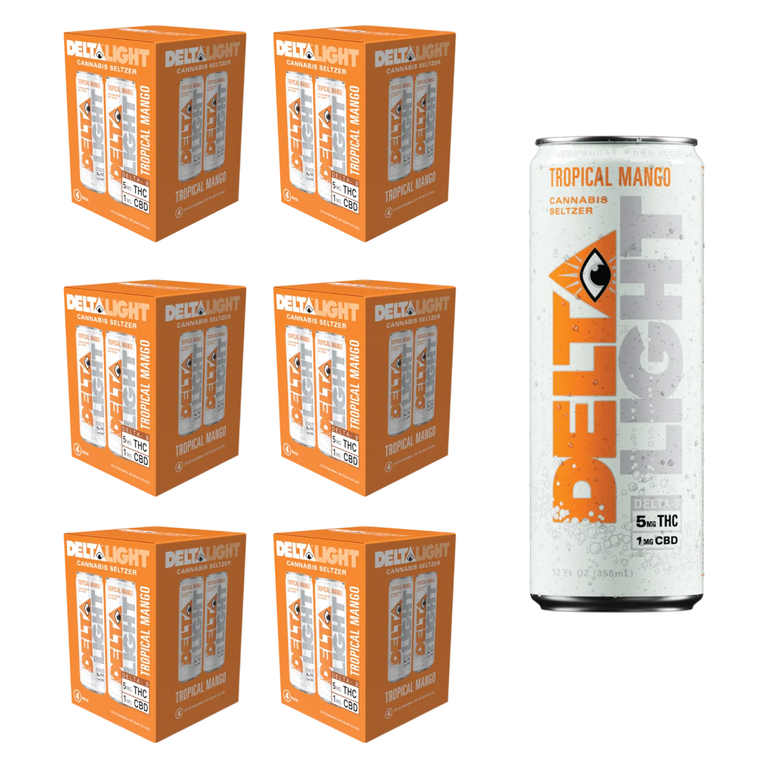 Delta Light 5mg THC Tropical Mango Seltzer 24pk Can