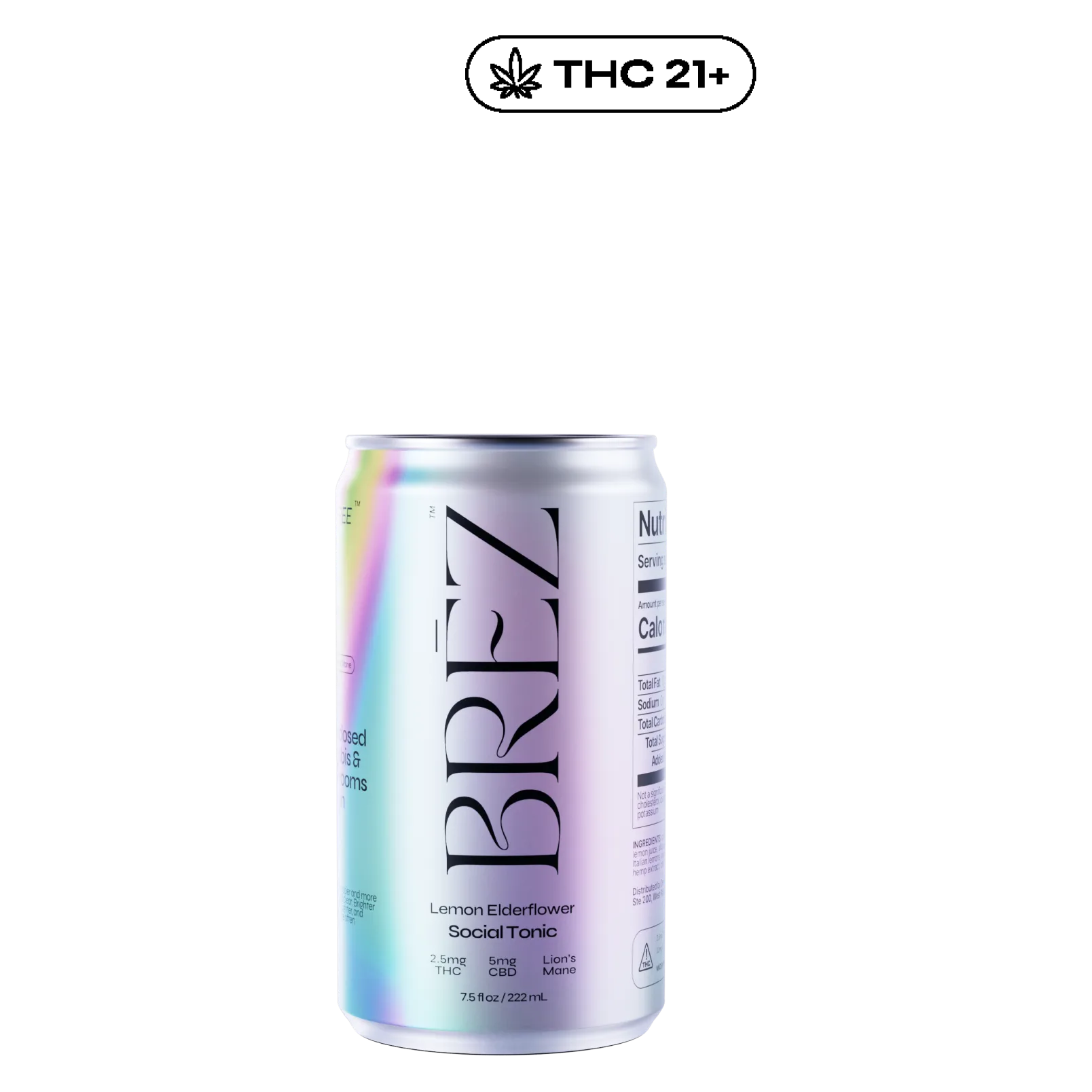 BREZ 2.5mg THC 1600mg Lion's Mane 7.5oz Can