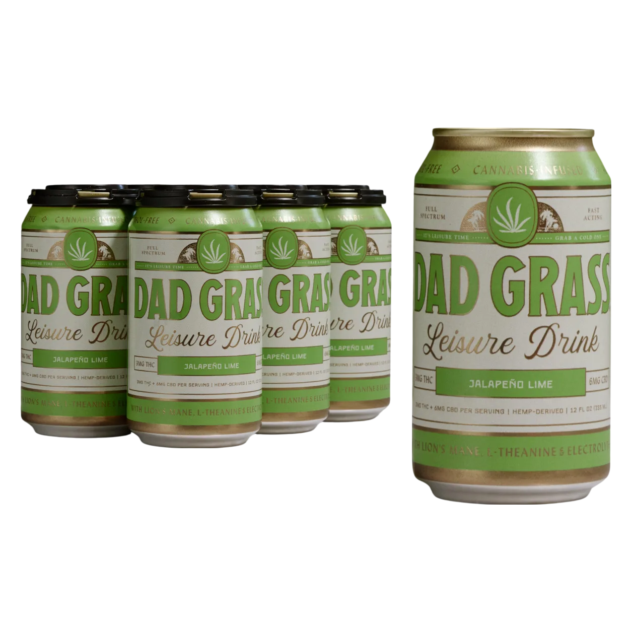Dad Grass 3mg THC Jalapeño Lime Leisure Drink 6pk Can