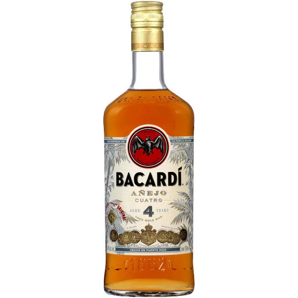 Bacardi Cuatro 4 Year Old Anejo Rum 750Ml