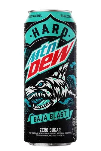 Mountain Dew Malt Beverage, Zero Sugar, Hard, Baja Blast