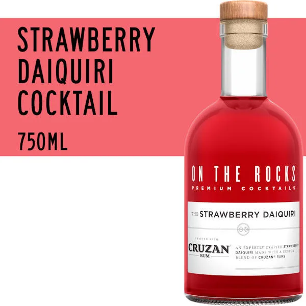 On The Rocks Cruzan Rum The Strawberry Daiquiri Ready To Drink Cocktail 750Ml
