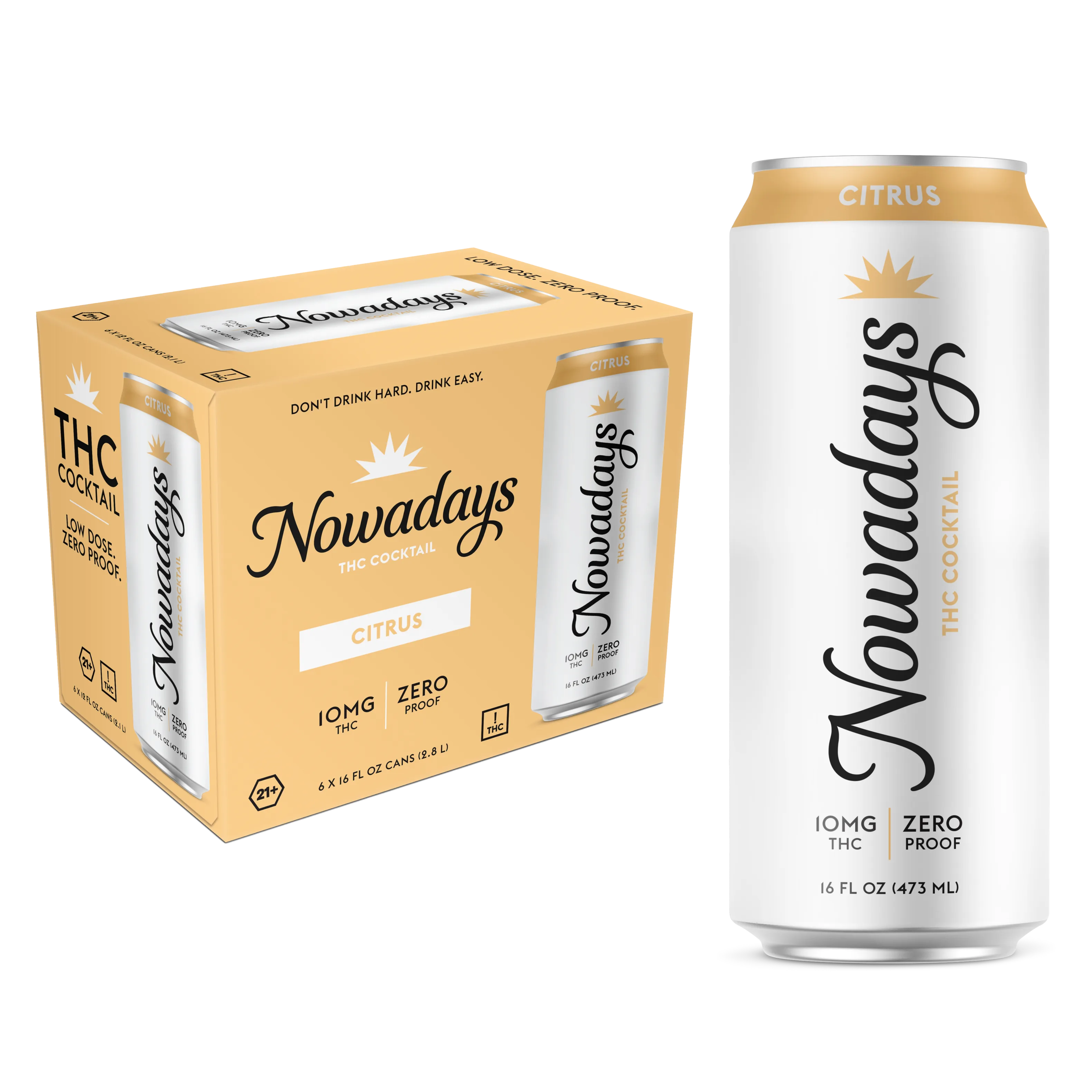 Nowadays Citrus 10MG THC Drink 6pk 16oz Cans