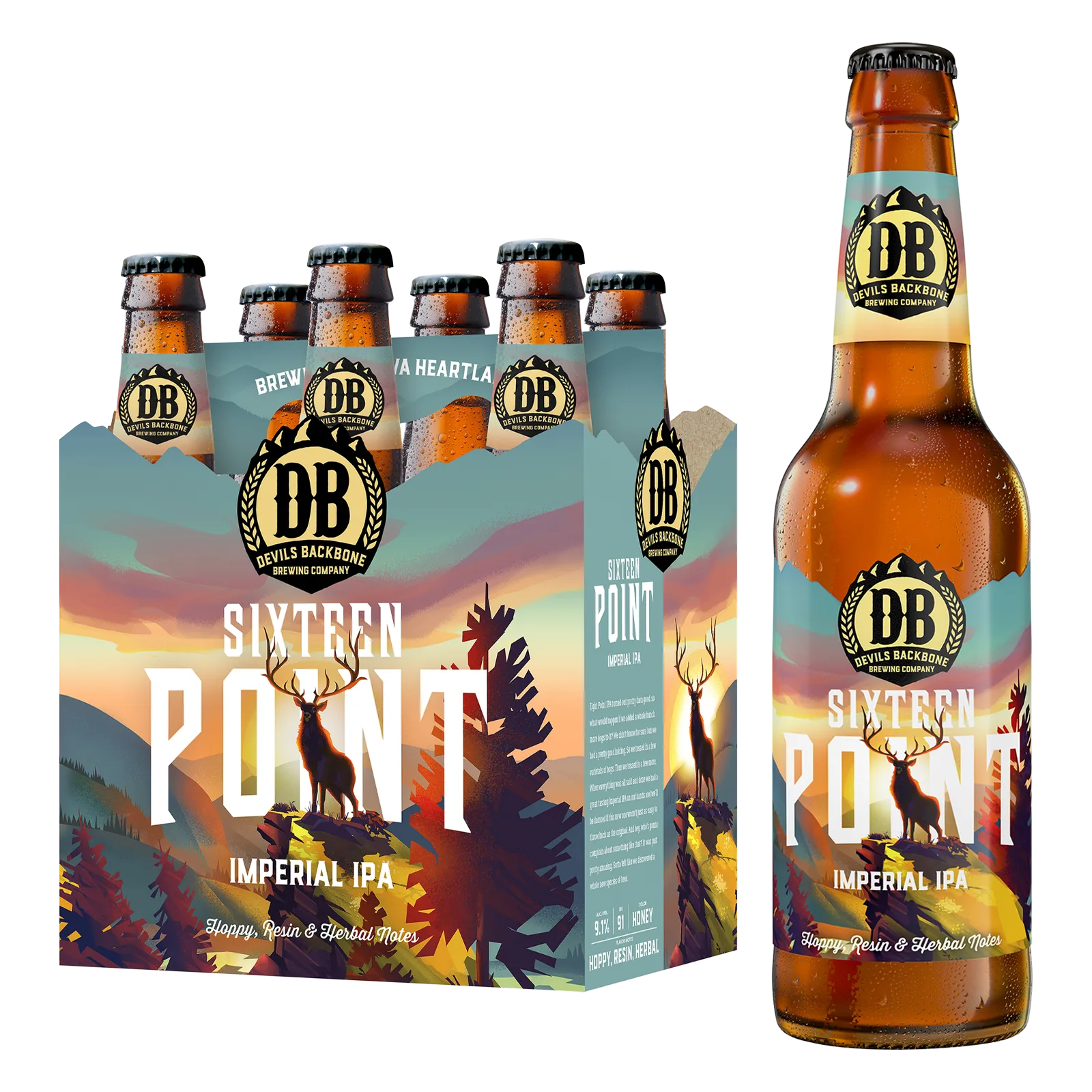 Devils Backbone 16 Point IPA 6pk Btl 9.1% ABV