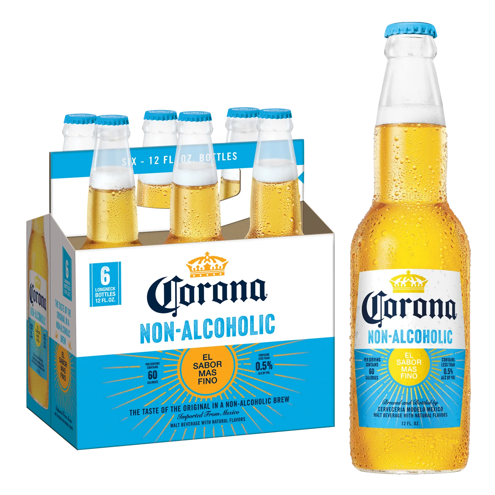 Corona Non-Alcoholic 6pk 12oz Btl 0.5% ABV