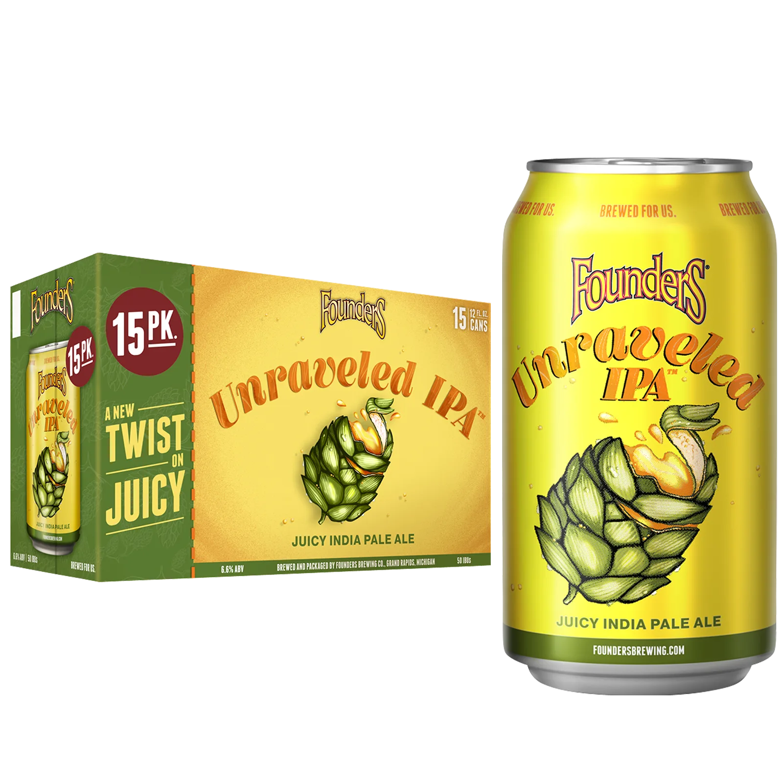 Founders Unraveled Juicy IPA 15pk 6.6% ABV