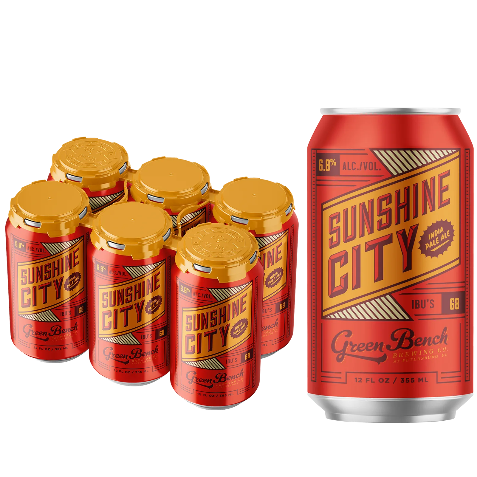 Green Bench Sunshine City IPA 6pk Can 6.8% ABV