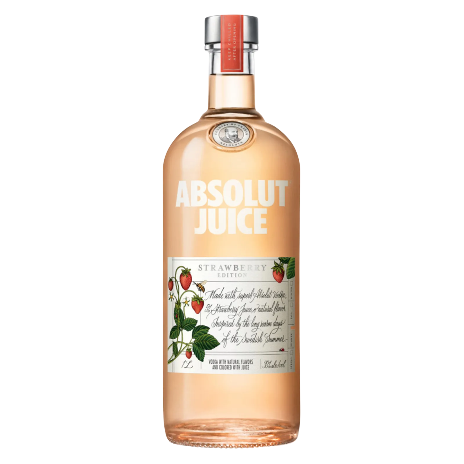 Absolut Juice Strawberry Vodka 1L (70 Proof)