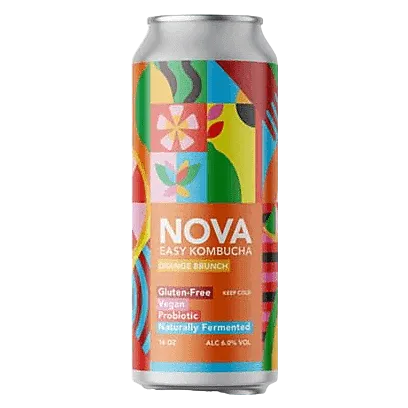 NOVA Easy Kombucha Orange Brunch Single 16oz Can