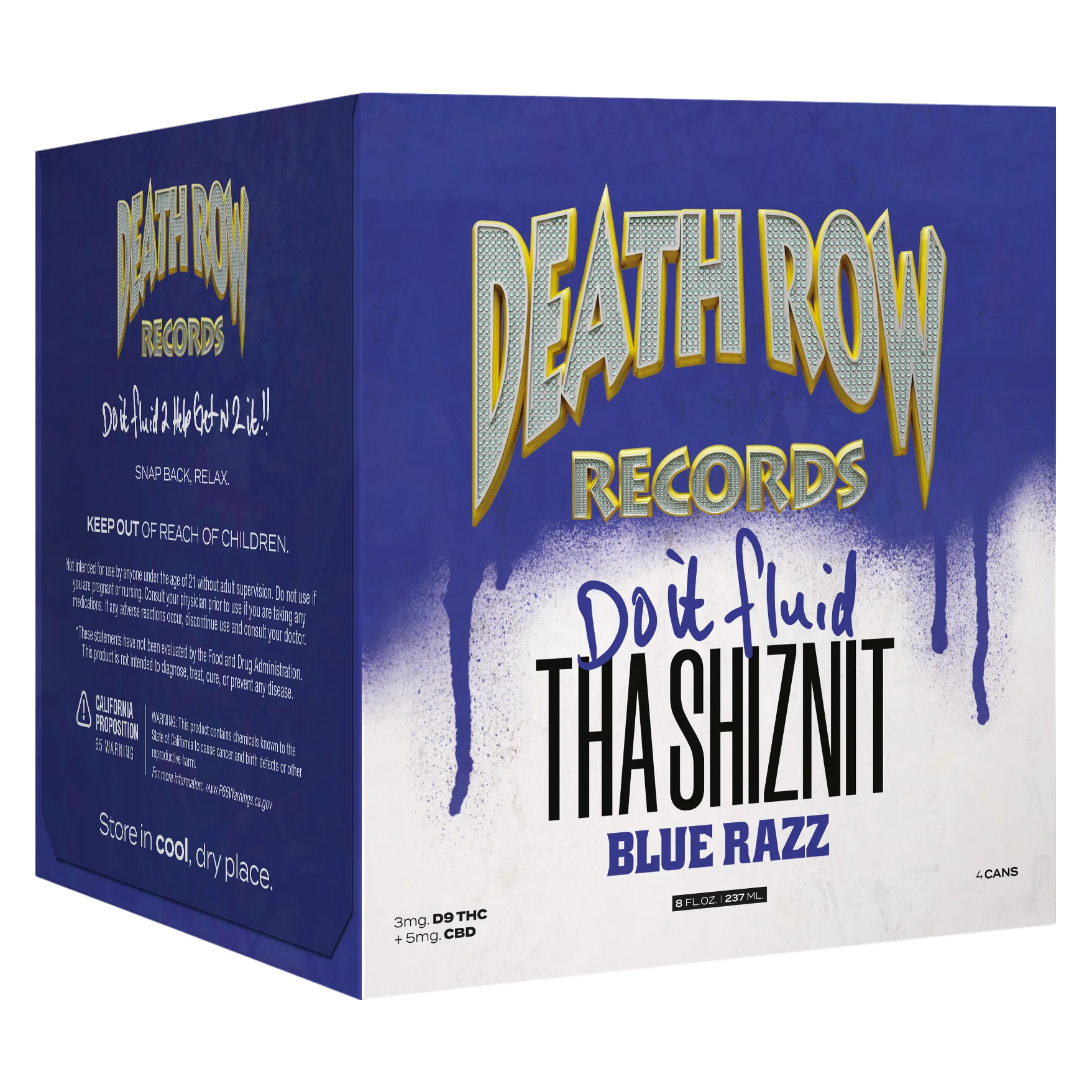 Death Row Records Do it Fluid Blue Razz 10mg THC Drink 4pk
