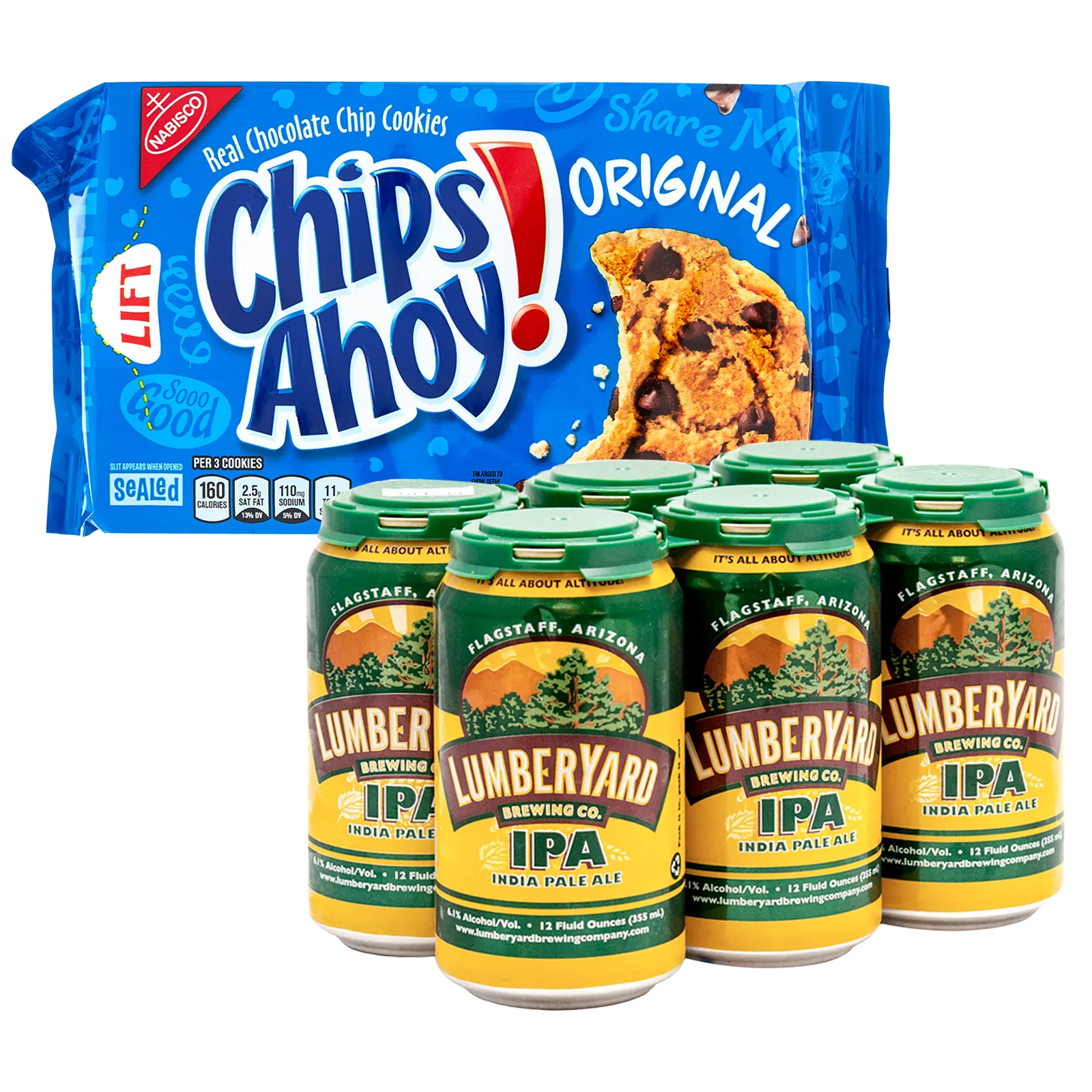 Lumberyard Flagstaff IPA 6pk and Chips Ahoy! Bundle
