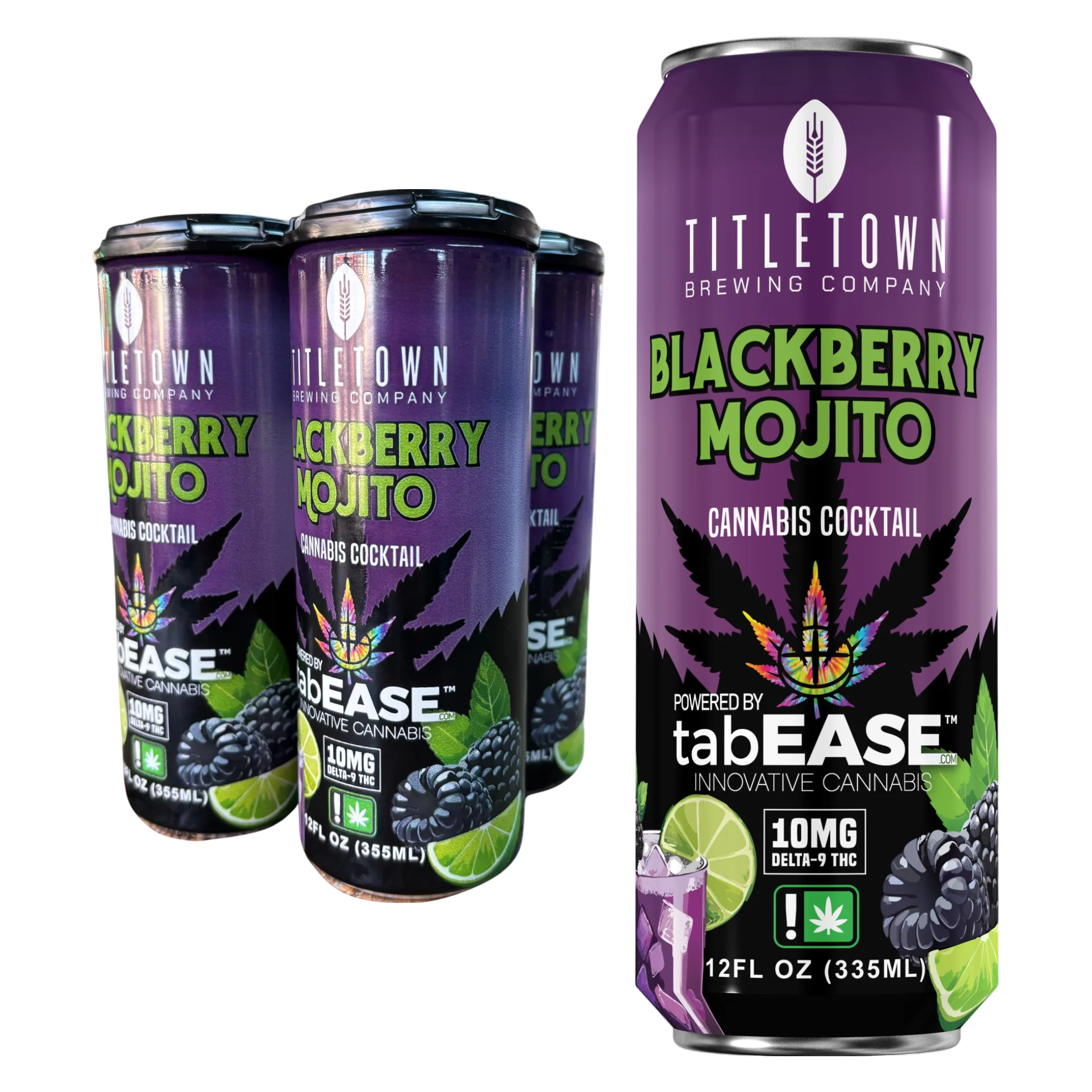 Titletown 10mg THC Blackberry Mojito Cannabis Cocktail 4pk Can