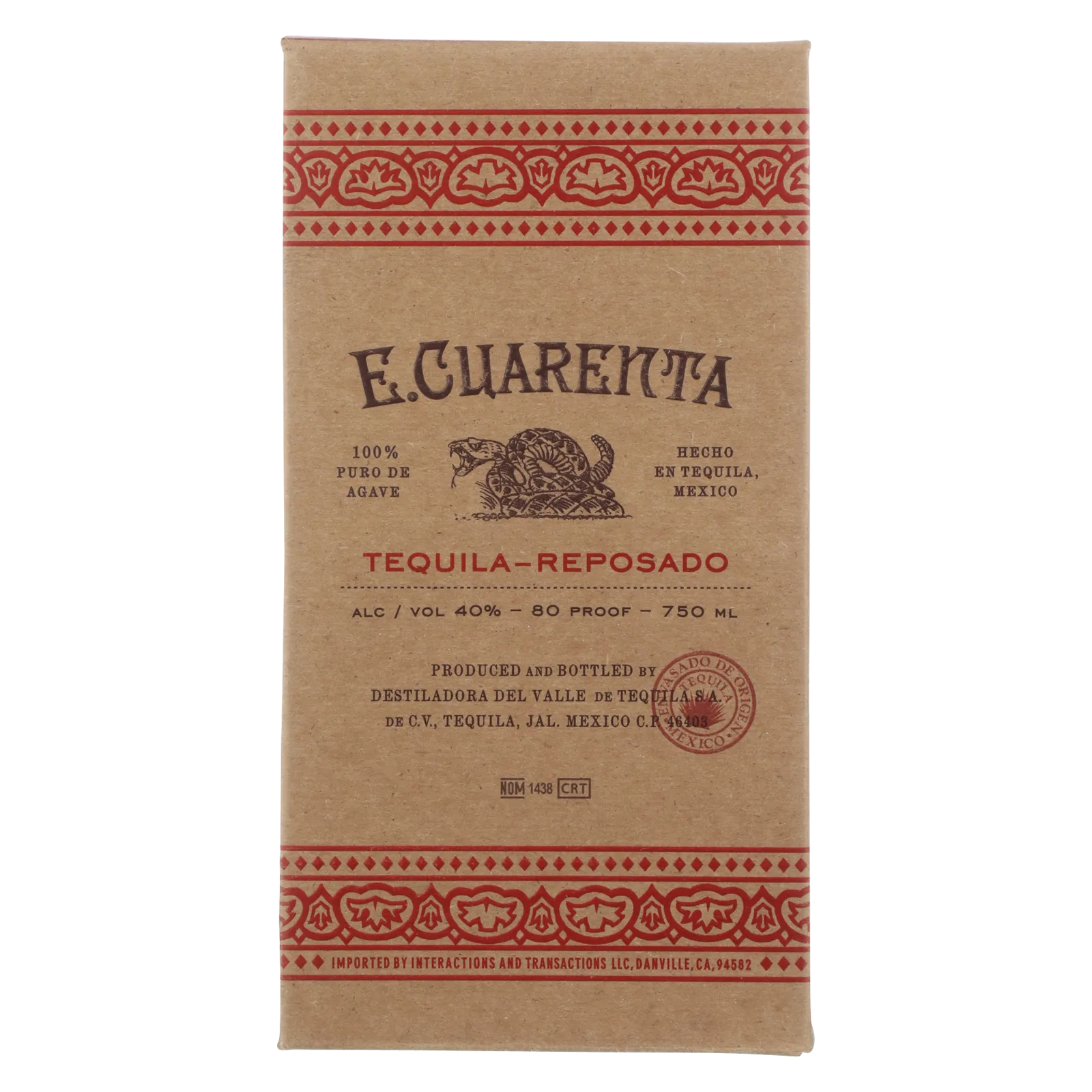 E. Cuarenta Reposado Tequila