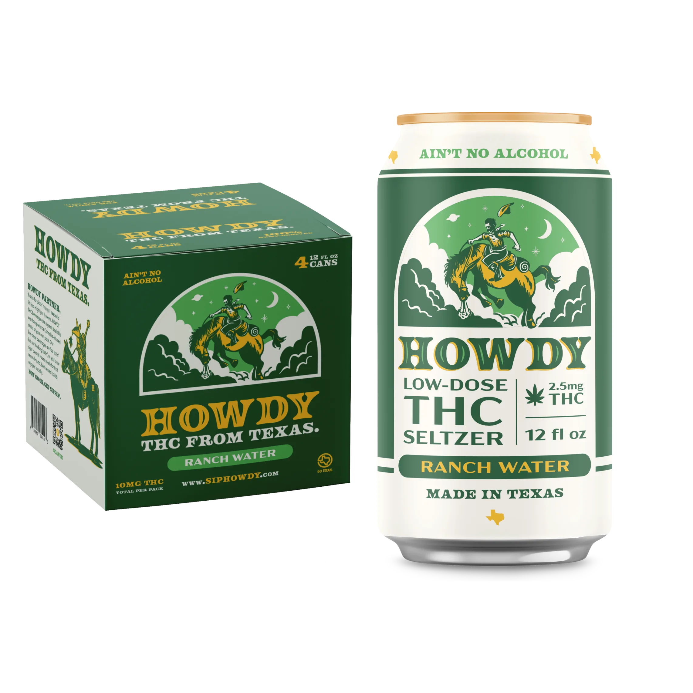 HOWDY Ranch Water 2.5mg THC 4pk Can