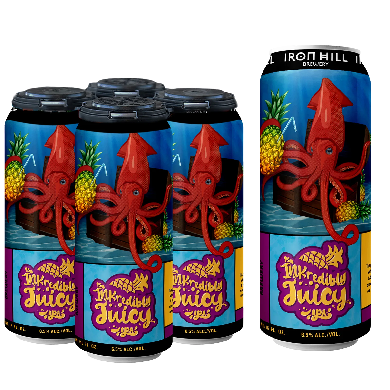 Iron Hill Inkredibly Juicy Pineapple IPA 4pk 16oz Can 6.5% ABV