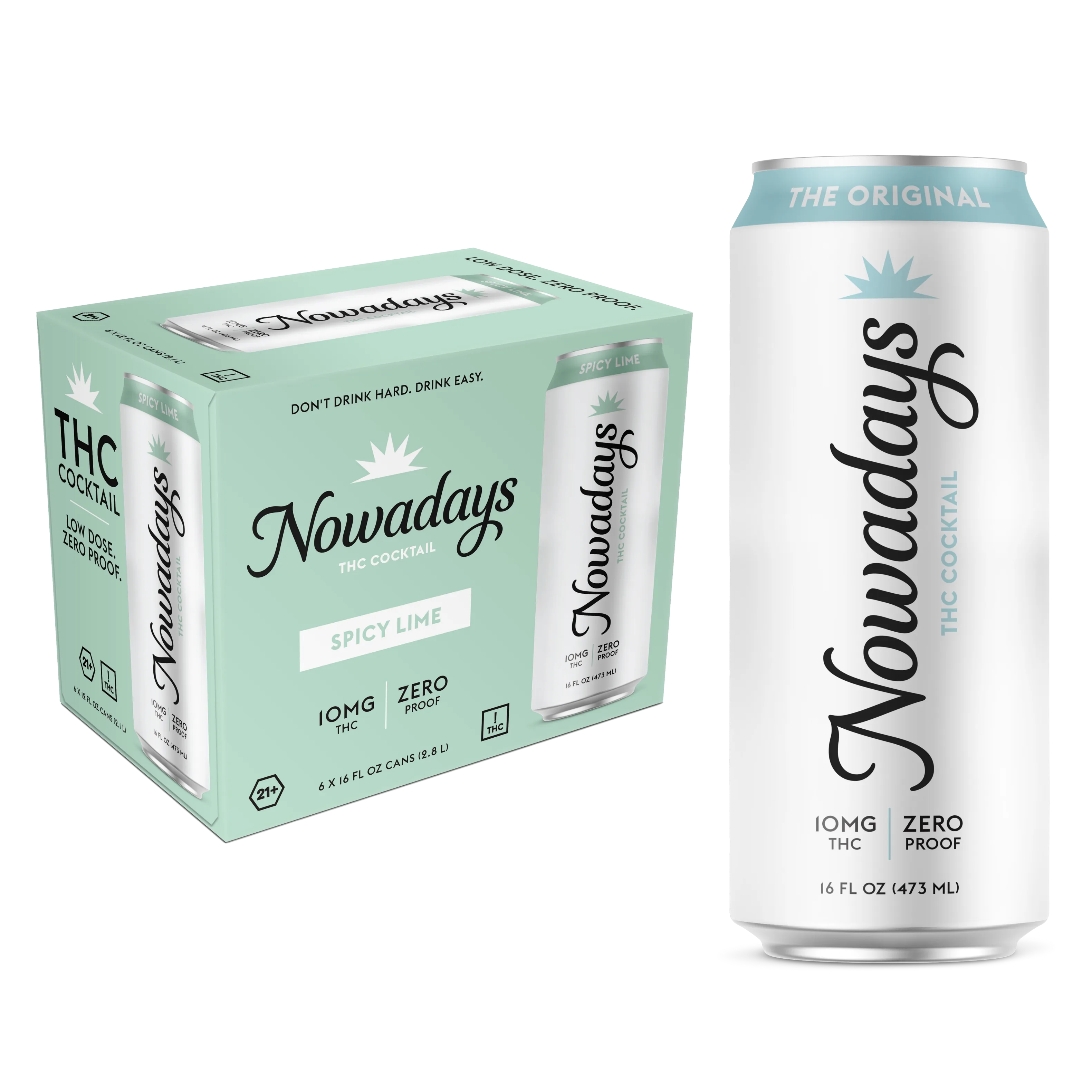 Nowadays Spicy Lime 10MG THC Drink 6pk 16oz Cans