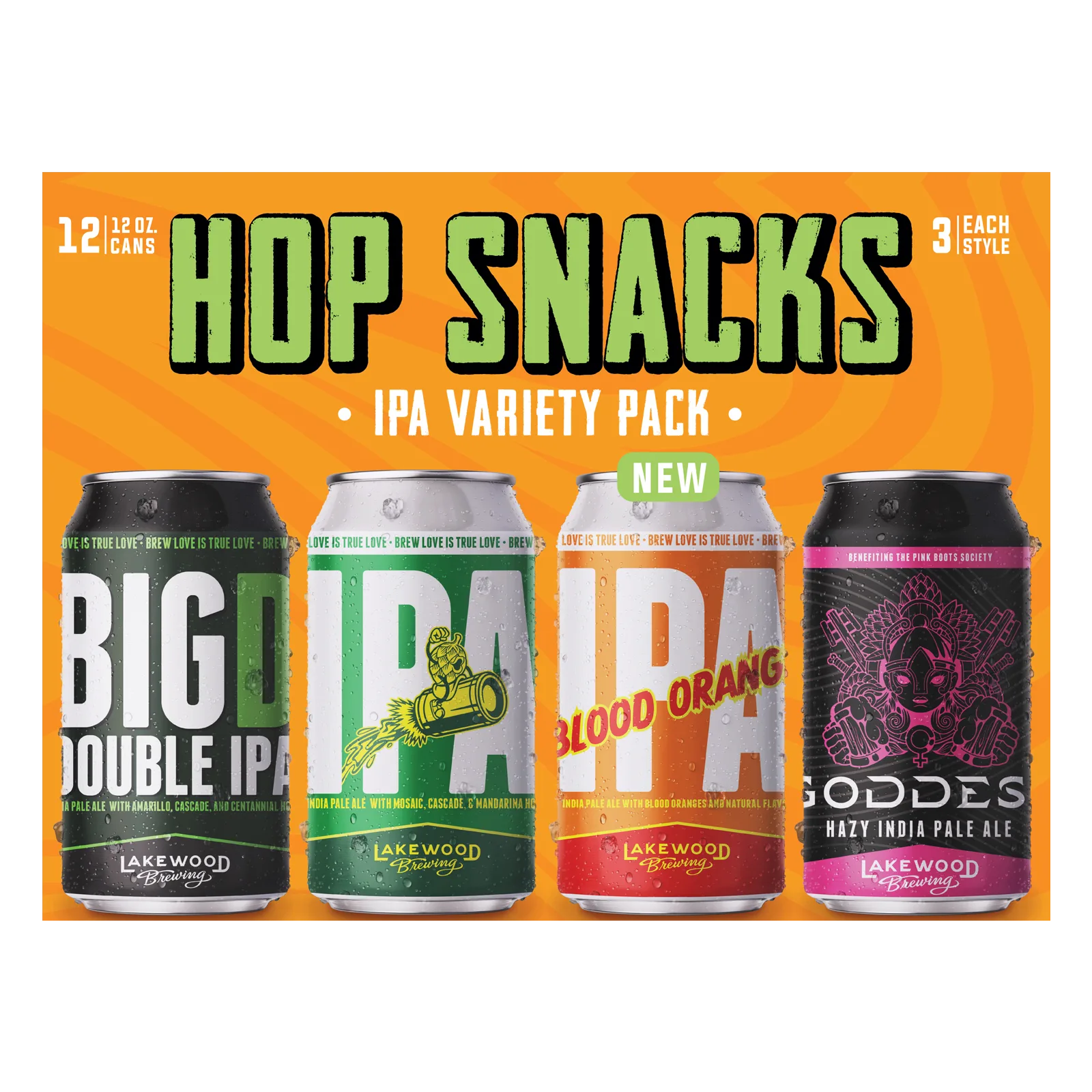 Lakewood Brewing Hop Snack IPA Variety Pack 12pk Can 8% ABV