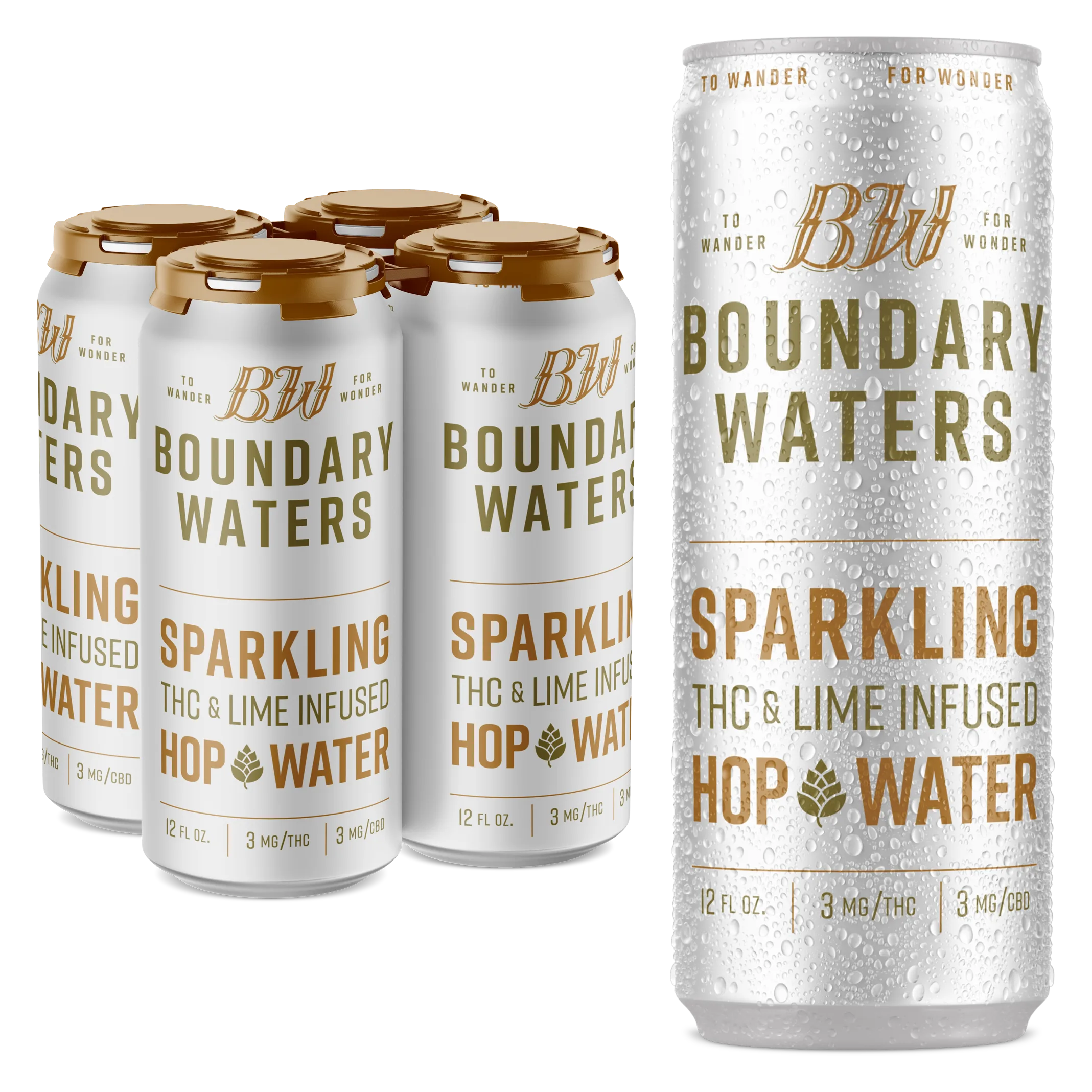 Boundary Waters 3mg THC Hop Water 4pk Can