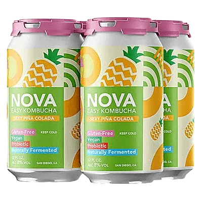 NOVA Easy Kombucha Sexy Pina Colada 4pk 12oz Can