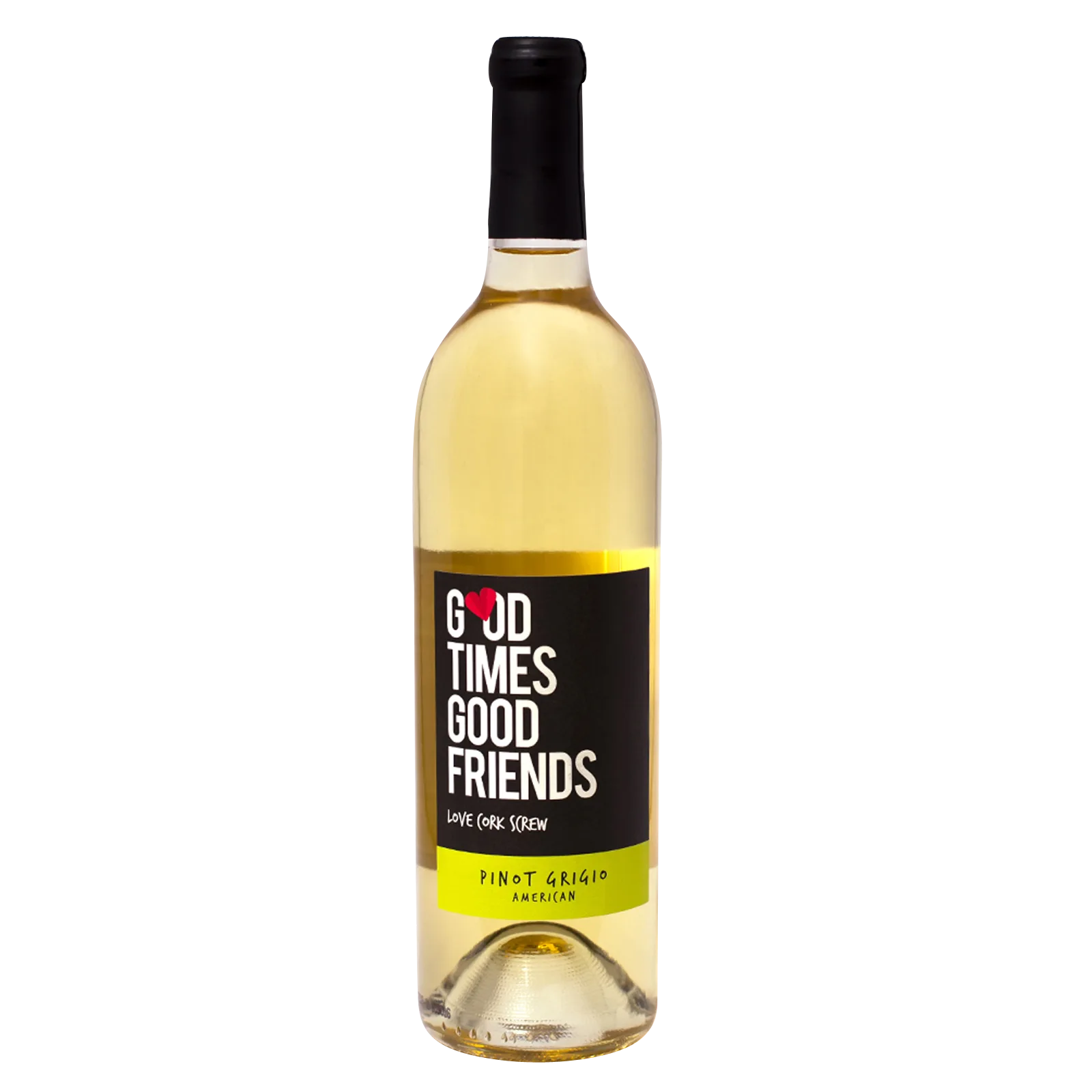 Love Cork Screw Good Times Good Friends Pinot Grigio