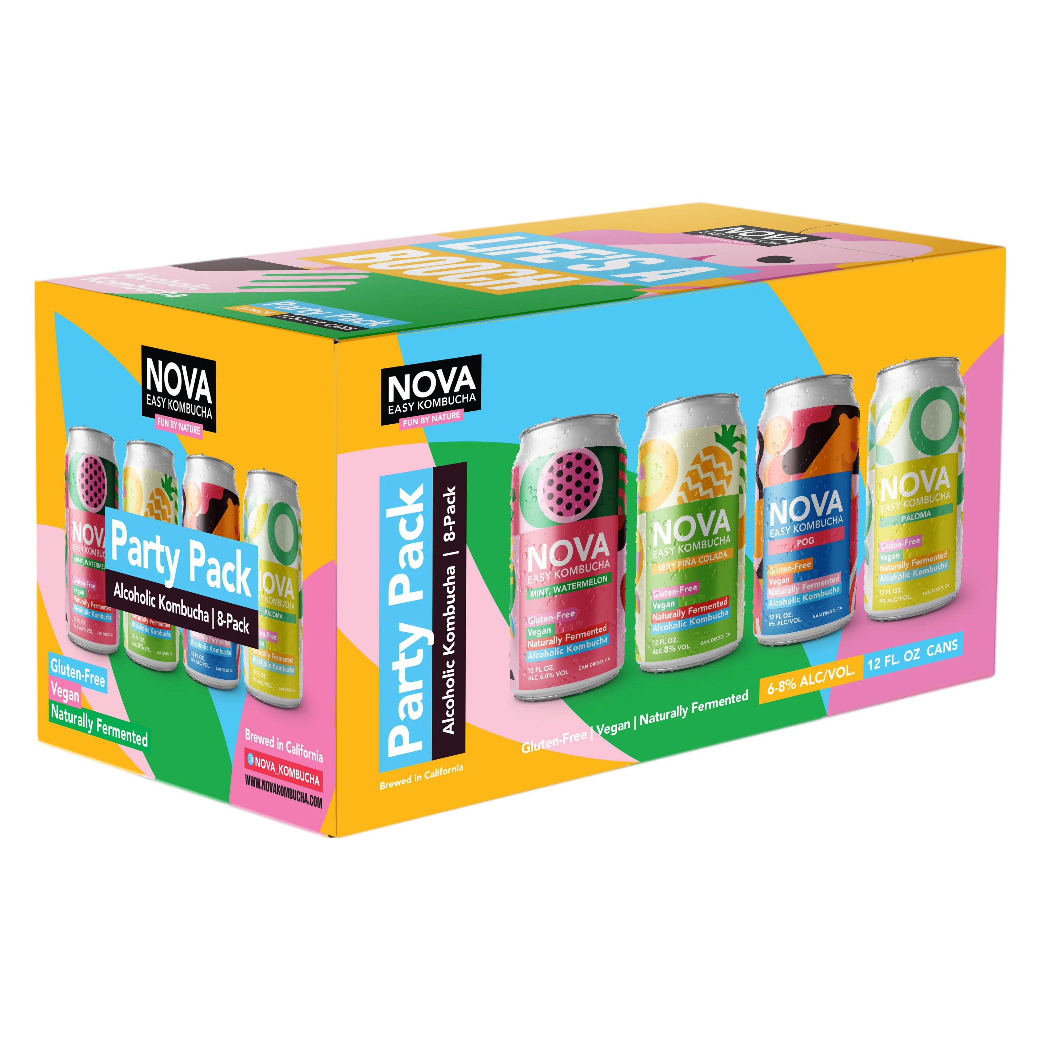 NOVA Kombucha Party Pack 8pk 12oz Can