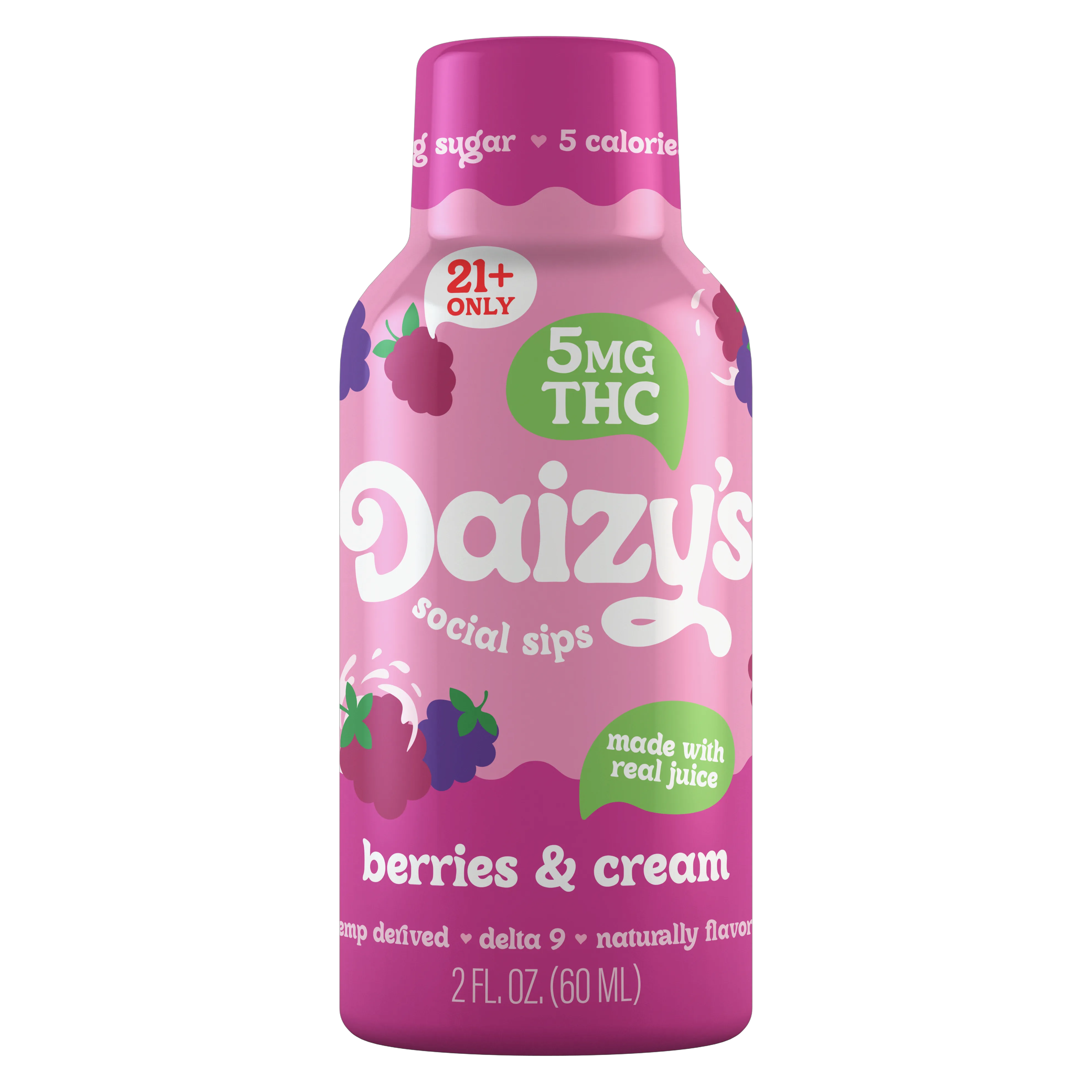 Daizy's 5mg THC Berries & Cream Sips 2oz Btl