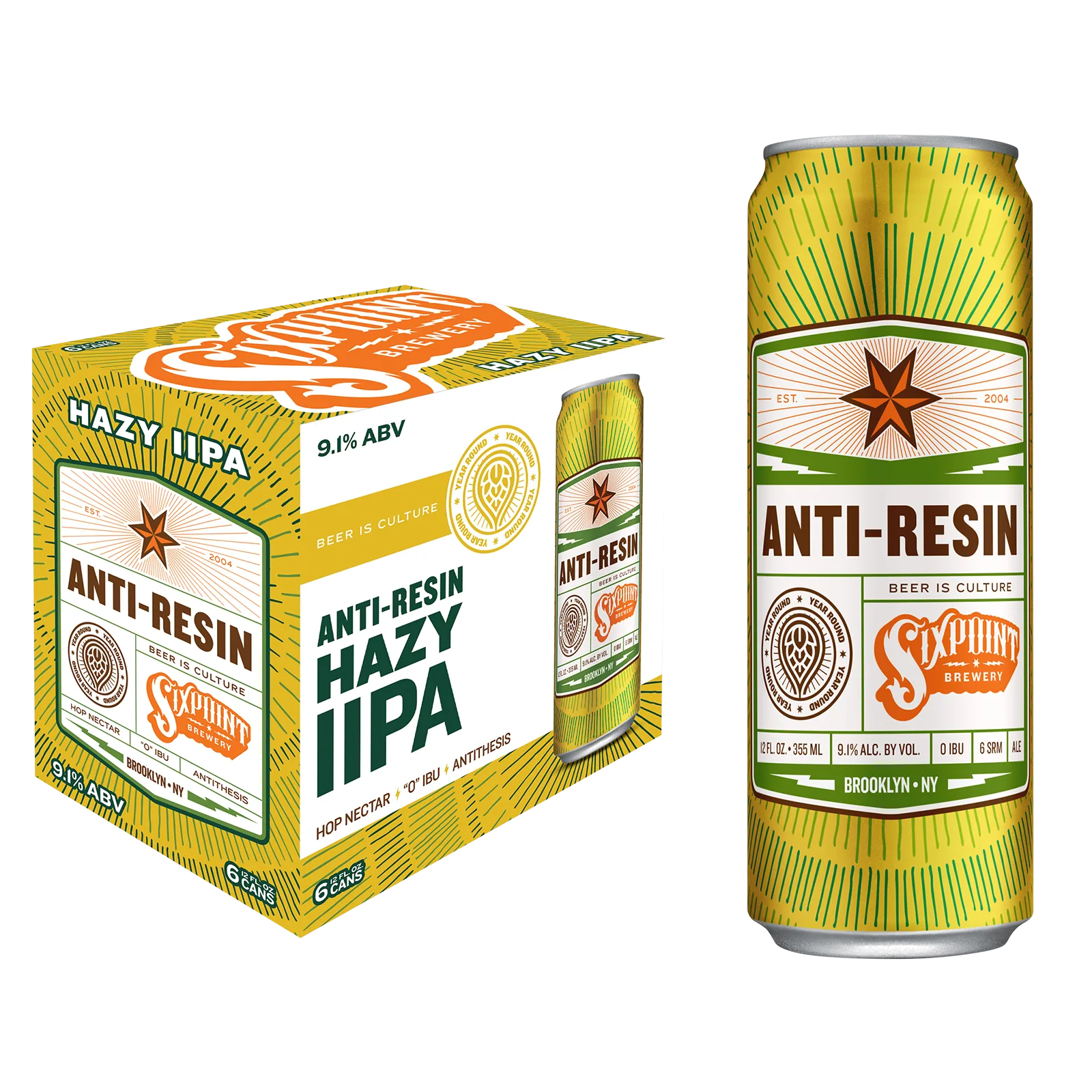 Sixpoint Anti-Resin Hazy Double IPA 6pk Can 9.1% ABV