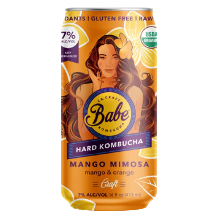 Babe Hard Kombucha Mango Mimosa 16oz Can