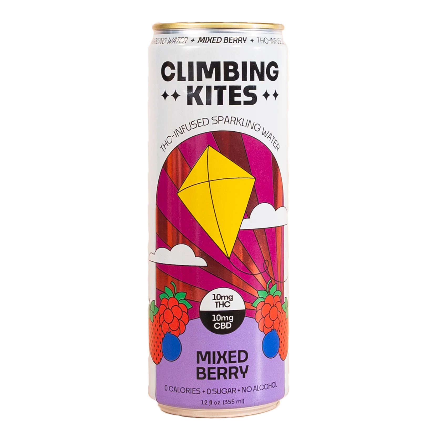 Climbing Kites 10mg THC Mixed Berry Sparkling Water Can