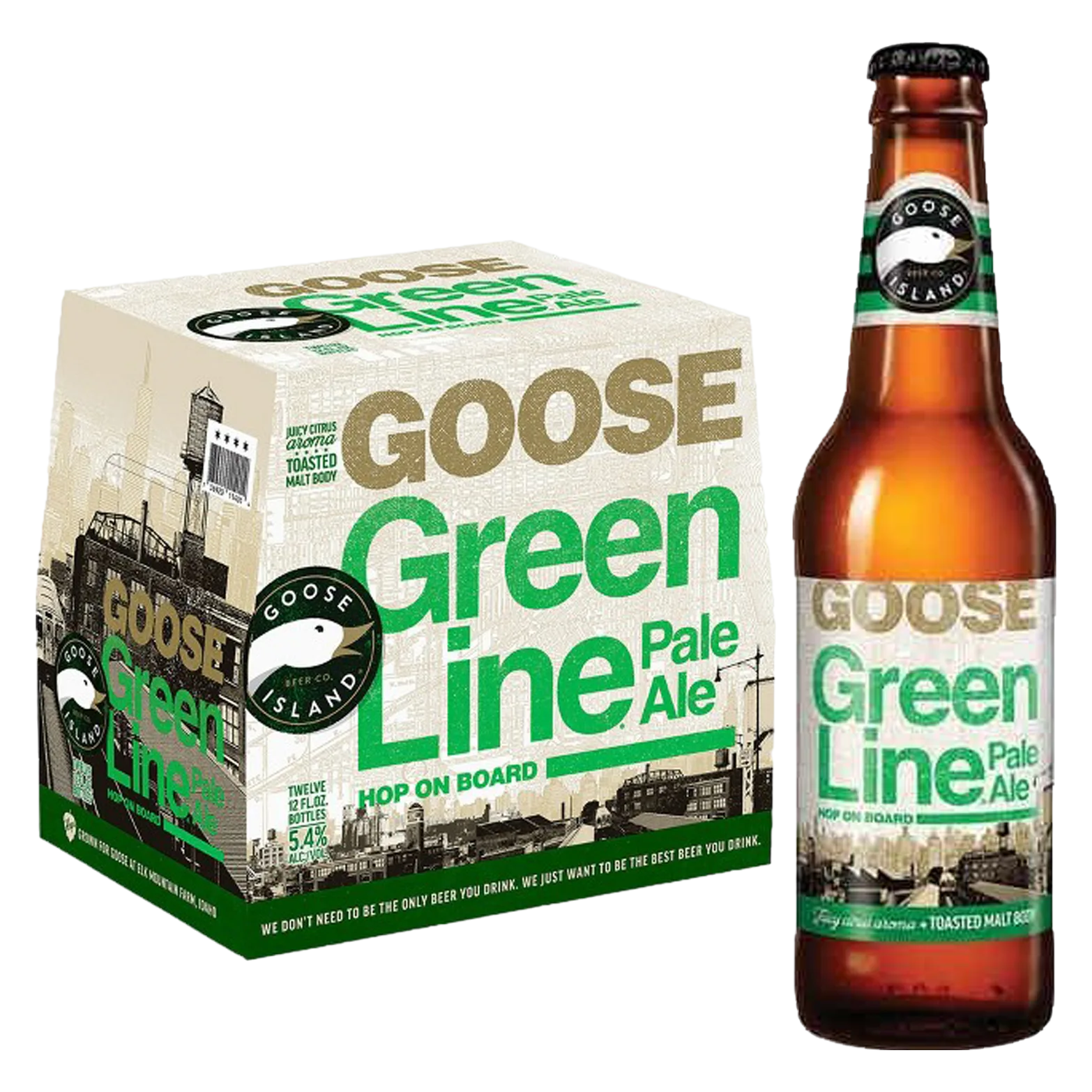 Goose Island Green Line Pale Ale 12pk BTL ABV 5.4%