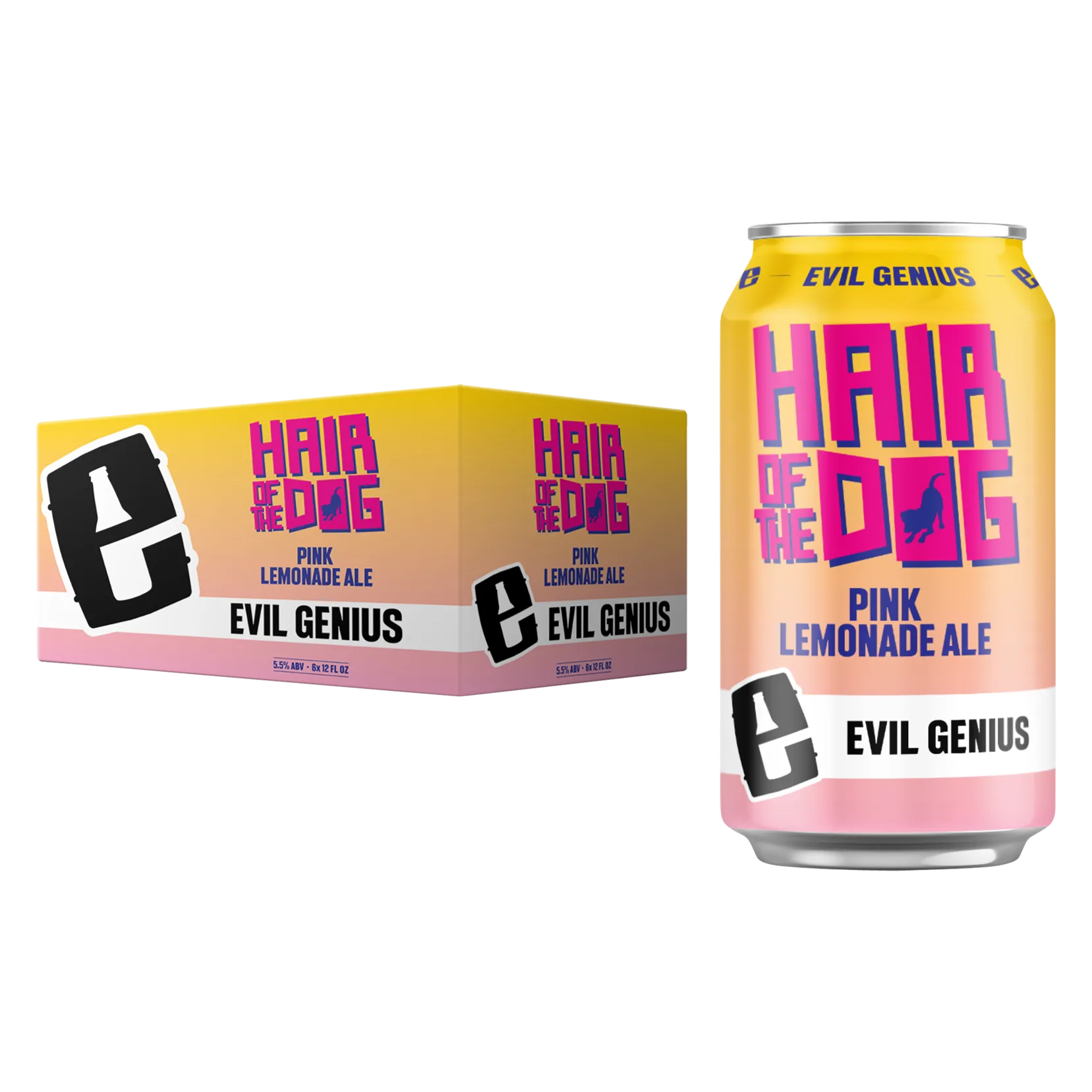 Evil Genius Hair of the Dog Pink Lemonade Ale 6pk Can 5.5% ABV