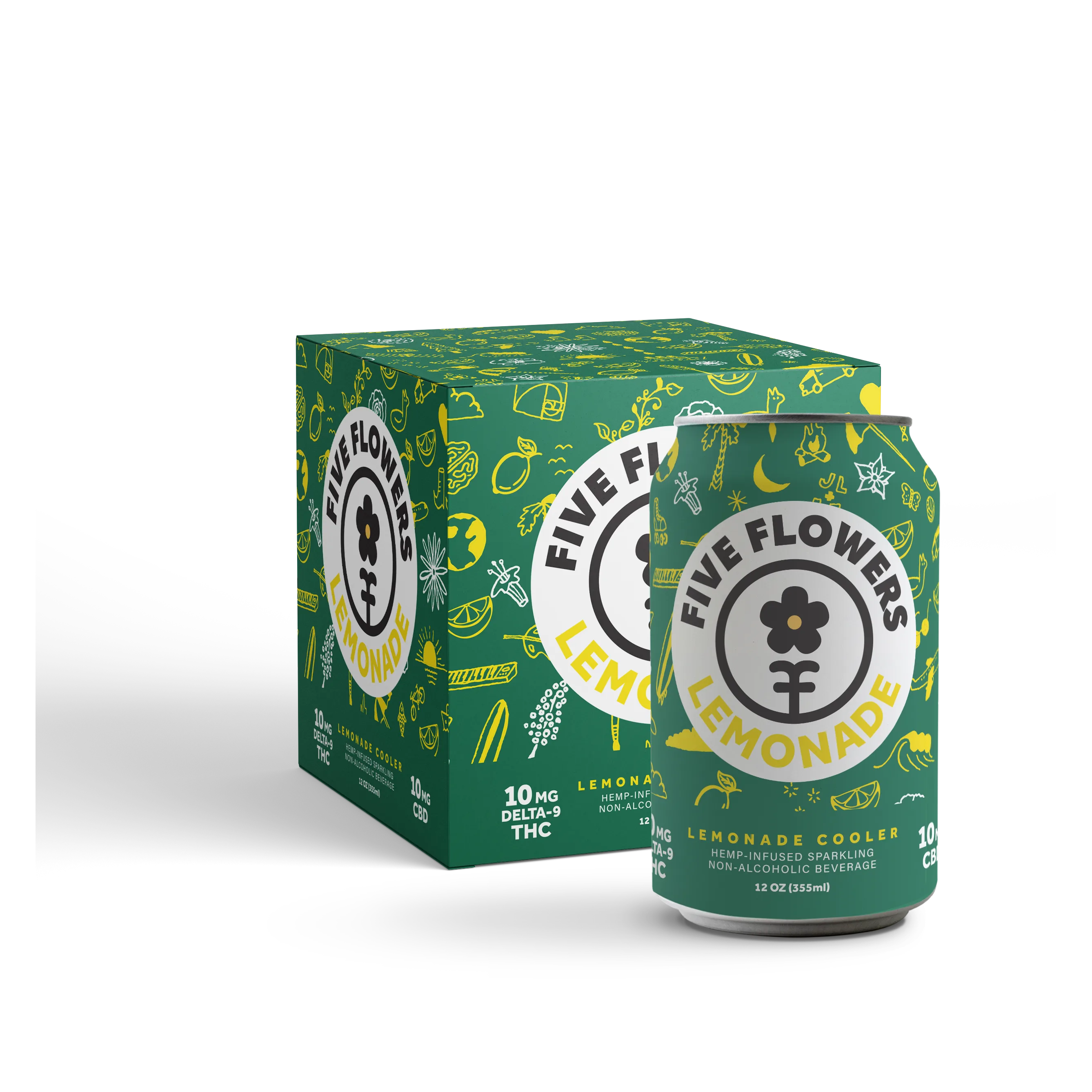 Five Flowers 10mg THC Lemonade Cooler 4pk Can