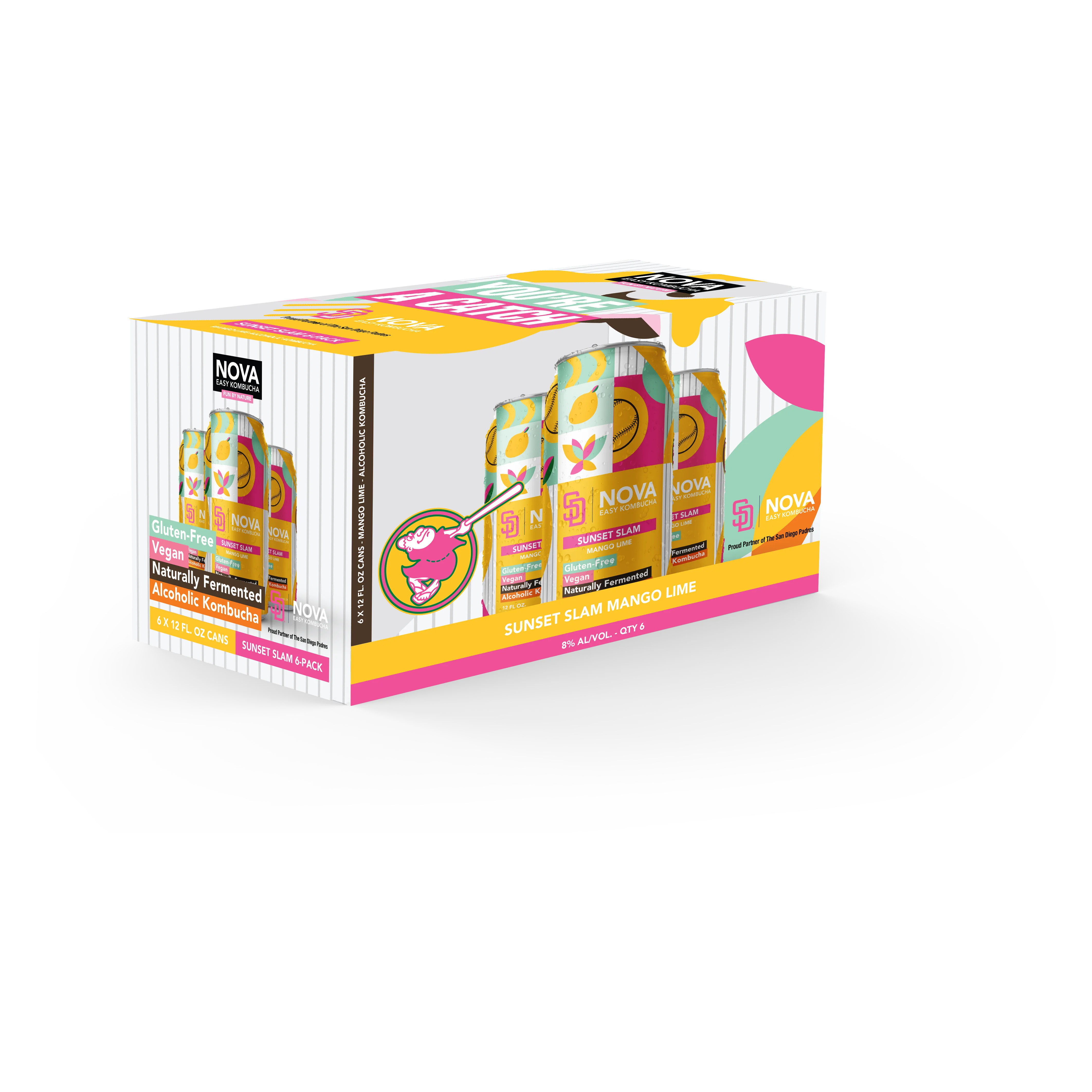 NOVA Kombucha Sunset Slam 6pk 12oz Can