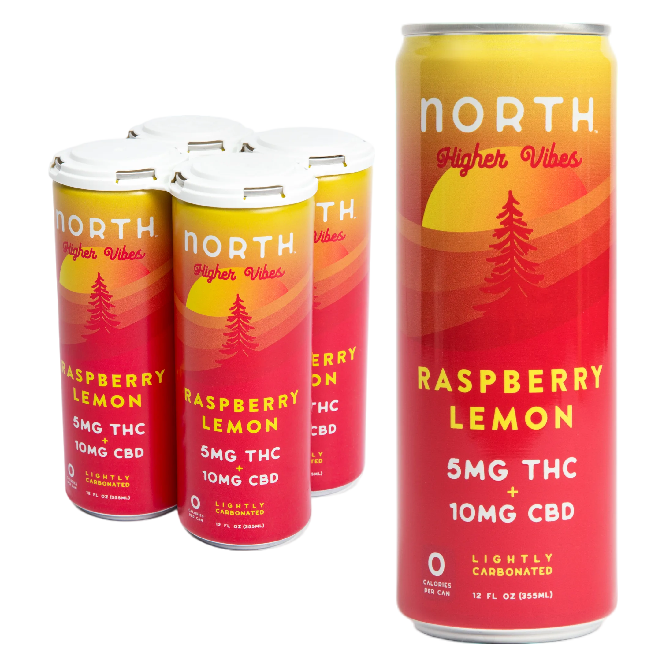 Higher Vibes 5mg THC Raspberry Lemon Seltzer 4pk Can