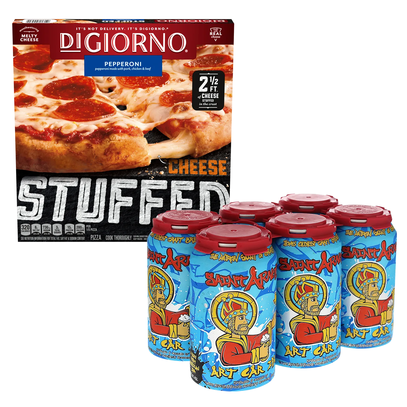 St. Arnold Art Car IPA 6pk and DiGiorno Cheese Stuffed Crust Pepperoni Pizza Bundle