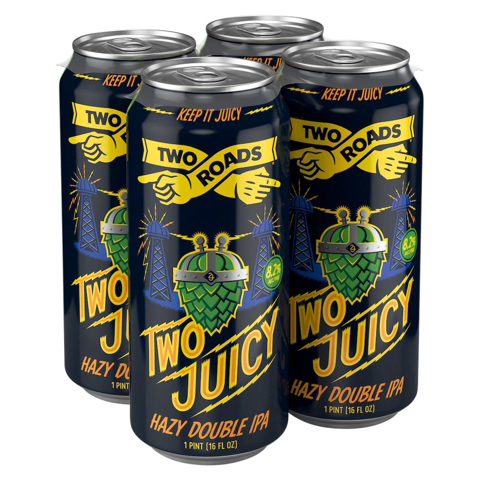Two Roads Brewing Co. Juicy Hazy Double IPA 4pk 16oz Can 8.2% ABV
