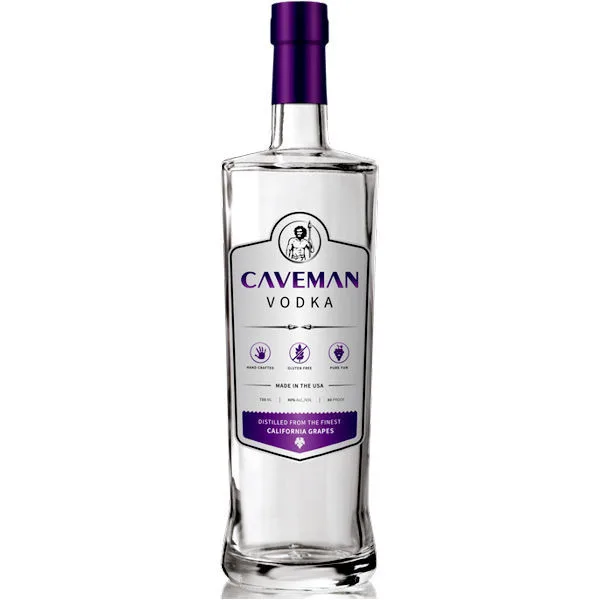 Caveman Vodka Distilled 100 From California Grapes Vodka 750Ml