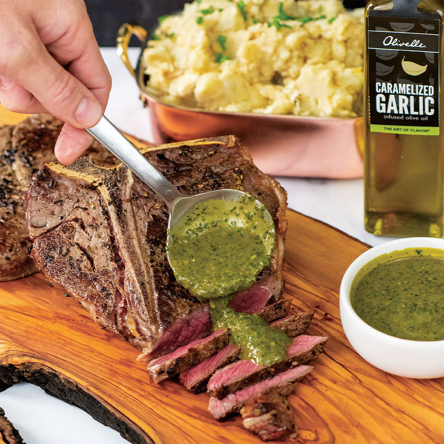 green dressing for steak Grilled Rib Eye Steak with Italian Salsa Verde