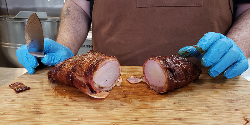 Maple Mustard Glazed Bacon Wrapped Pork Tenderloin